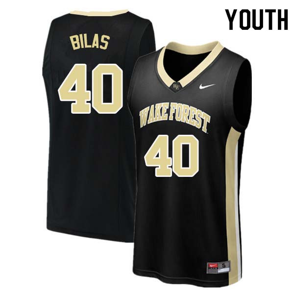 Youth #40 Anthony Bilas Wake Forest Demon Deacons College Basketball Jerseys Sale-Black